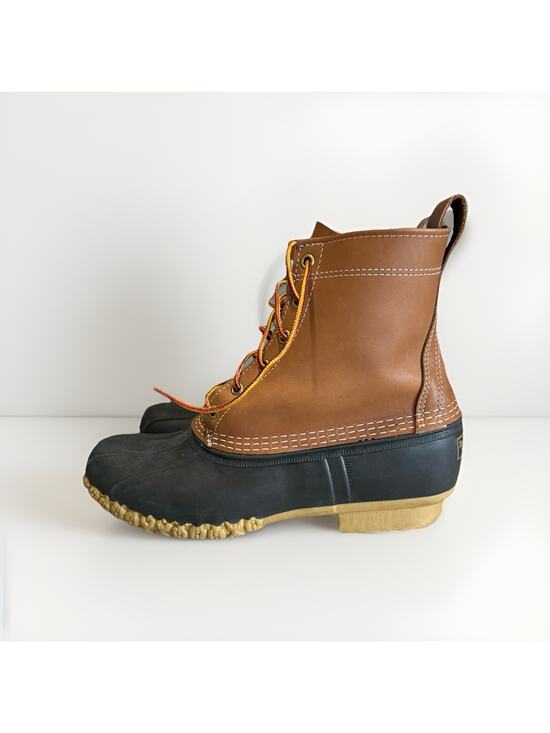 LL Bean Bean Boots Made in USA Duck Boot Brown Leather 10 M